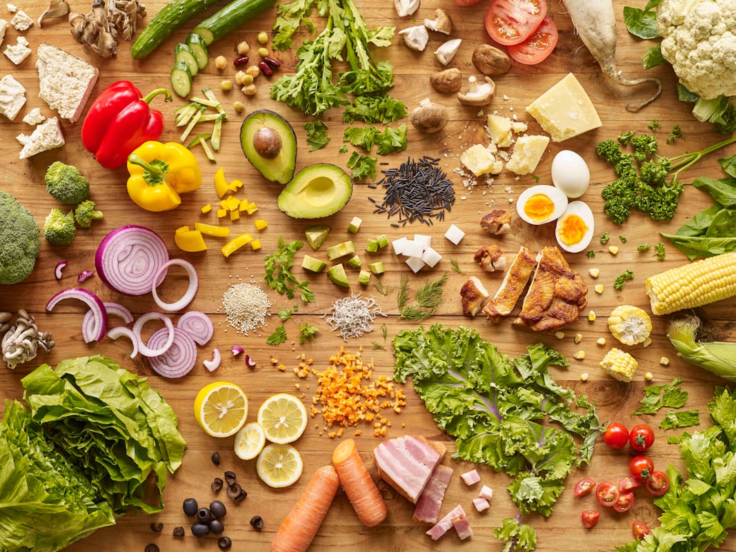 Student preparing colorful vegetable medley